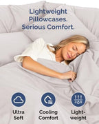 King Pillow Cases - 10 Pack Soft Pillowcase Covers - 20" x 40" (Light Grey) - Image 3