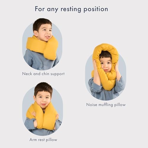 Huzi Infinity Pillow Mini - Kids Travel Neck Pillow - Machine Washable - Home Travel Flight Road Car Train Trips (Airy Blue) - Image 3