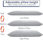 DWCN Cooling Body Pillow for Adults, 20x60 Inch Light Grey - Shredded Memory Foam Body Pillow with Removable & Adjustable Filling, Full Body Support for Side Sleepers, Pregnancy & Pain Relief - Image 4