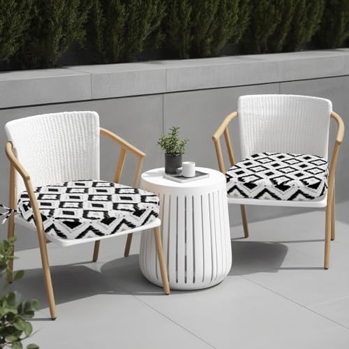 idee-home Outdoor Chair Cushions Set of 2, 17" x 17" D-Shaped - Image 6
