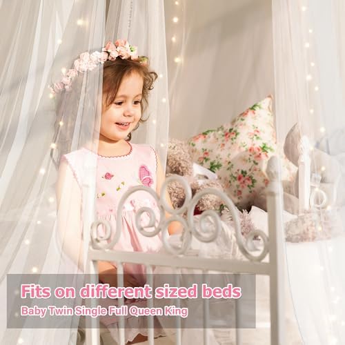 Bed Canopy with Lights, Bed Canopy for Girls Princess with Luminous Stars - Image 5
