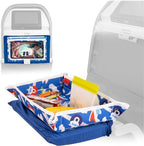 Lusso Gear Airplane Tray Table Cover - Organize Kids Travel Essentials - Snack & Toy Pockets for Airplane Toys for Toddlers 1-3 - Foldable Tablet Stand for Travel Toddler Essentials - Plane Pattern by LussoGear