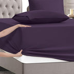 Mocassi Queen Size 4-Piece Bed Sheet Set - 1800 Premium Hotel Quality Microfiber 18-24 Inches Extra Deep Pocket Fitted Sheet- Luxury Soft, Breathable, Wrinkle, and Fade Resistant, Purple - Image 5
