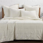 HiEnd Accents Stonewashed Cotton 3 Piece Queen Natural Coverlet Set by HiEndAccents