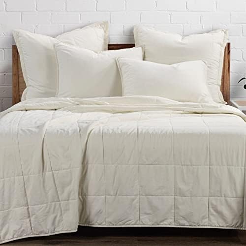 HiEnd Accents Stonewashed Cotton 3 Piece Queen Natural Coverlet Set by HiEndAccents