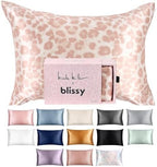 Blissy Silk Pillowcase - 100% Pure Mulberry Silk - 22 Momme 6A High-Grade Fibers - Silk Pillow Cover for Hair & Skin - Regular, Queen & King (Nicole Miller - Mauve Cheetah, King) by Blissy