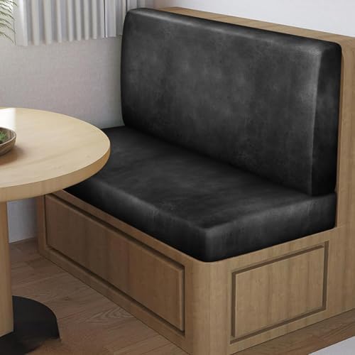 Leather Look RV Dinette Cushion Covers, Stretch Camper Cushion Slipcovers for Travel Trailer Couch RV Booth Seat, Replacement Camper Sofa Chair Protector (2 Backrest Cover & 2 Bench Cover,Dark Grey) - Image 3