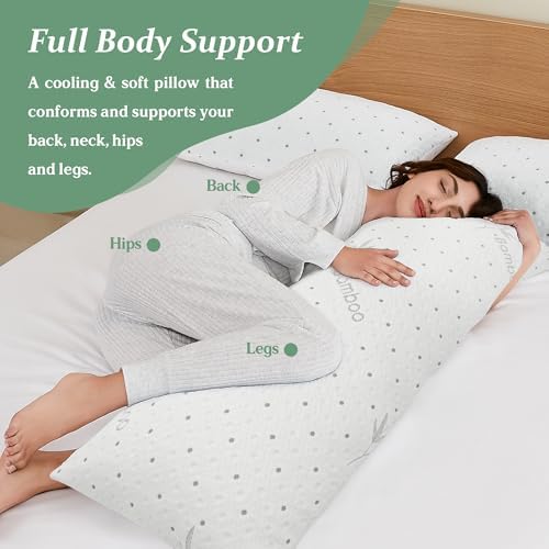 Dreamood Body Pillow Shredded Memory Foam with Pillowcase for Adult - Image 2