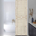 Window Privacy Film Frosted, Pale Brown Botanical Reusable Static Cling Window Tints, Vintage Florals Geometric Minimalist Heat Control Windows Films for Offices, Balcony, 29.5 x 118 Inches - Image 3