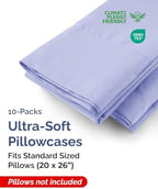 Standard Pillow Cases - 10 Pack Pillowcase Covers - 20" x 26" (Lavender) - Image 2