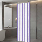 Window Privacy Film Frosted, Purple Striped Static Cling Door Window Covering, Farmhouse Vertical Stripes Geometric UV Blocking Windows Film for Office, Hotel, Bedroom, 29.5 x 78.7 Inches - Image 5