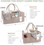 Parker Baby Co. Felt Diaper Caddy Organizer - Large, Oatmeal - Image 3