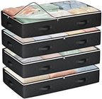 Budding Joy Under Bed Storage Containers with Clear Lids, 4 Pack by BuddingJoy-BuildaJoyfulLifeforYou