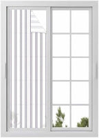 Window Privacy Film Frosted, Purple Stripes Reusable Static Cling Window Tints, Farmhouse Lines Modern Geometric Minimalist Heat Control Windows Films for Offices, Balcony, 29.5 x 118 Inches by Unknown