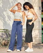 G4Free Yoga Pants for Women Wide Leg Pants with Pockets High Waisted - Image 2