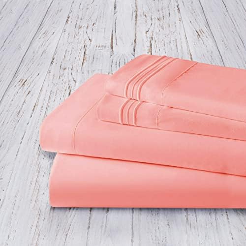 Mocassi King Sheet Set - Luxury Hotel 1800 Premier Bedding Sheets & Pillowcases - Ultra Soft Breathable & Cooling Bed Sheets - Deep Pocket - Wrinkle Resistant - 4 Piece Set - King, Dusty Rose - Image 4