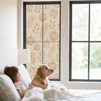 Window Privacy Film Frosted, Orange Pumpkins Fall Static Cling Door Window Covering, Thanksgiving Tropical Palm Rustic UV Blocking Windows Film for Office, Hotel, Bedroom, 29.5 x 78.7 Inches - Image 2