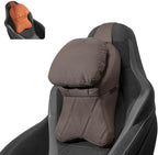 Aviation-Grade Pu Leather Car Headrest, Memory Foam Neck Pillow (Light Brown,(1pcs)) by Unknown