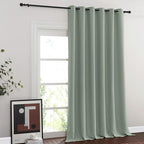 NICETOWN Blackout Sage Green Blackout Curtain for French Door, Grommet Room Divider Curtain Wide Window Treatment Voice Reducing Thermal Drape for Bedroom/Living Room (1 Panel, W80 x L95) - Image 2