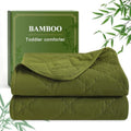 BEDSUM Cooling Toddler Comforter, Rayon Made from Bamboo, Olive Green by BEDSUM