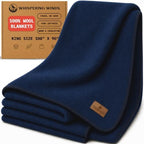 Whispering Winds 100% Wool Blanket, Premium King Size (108"x90") by WhisperingWinds