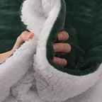 NANPIPER King Size Sherpa Blanket, Soft Fleece Throw for Bed, Reversible Thick Fuzzy Blanket for Winter (Olive Green, 90x108 inches) - Image 5