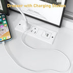 jiteentarou 8 Drawer Dresser with Charging Station and LED Lights, Modern Chest of Drawers with Power Outlet, Organizer Cabinet for Bedroom, Living Room, White - Image 6