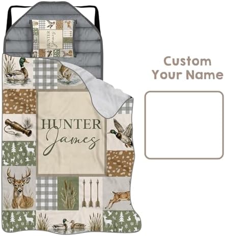 Personalized Toddler Nap Mat for Boys, Custom Name Kids Sleeping Mat for Preschool, Daycare Cot Nap Mat with Corner Straps, Roll-Up Slumber Mat with Soft Blanket & Pillow - Image 7