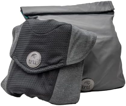 trtl Travel Pillow Cool for Neck Support - Cooling Travel Pillow for Airplanes - Breathable Fabric - Lightweight, Easy to Carry - for Traveling on Flights, Cars, and Trains - Black/Grey by Trtl