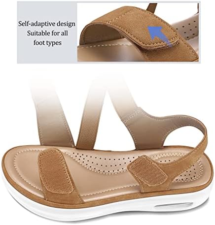 mysoft Women's Comfortable Walking Sandals Platform Wedge Ankle Strap - Image 6
