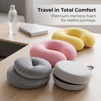 Memory Foam Travel Neck Pillow for Airplane and Car, Adjustable 360 Degree Support Cushion for Head and Chin Support - Image 2