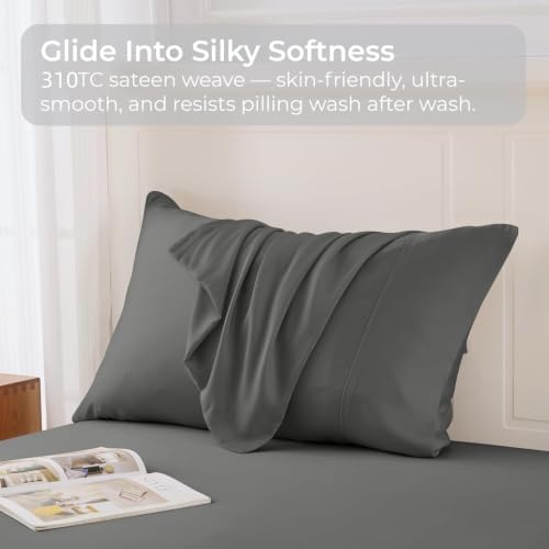 GOKOTTA Soft Pillow Cases King Size Set of 2, Luxury Silky Cooling Pillow Cases for Hot Sleepers, 100% Rayon Made from Bamboo, Envelope Closure and Reversible Pillowcases for Hair and Face(20"*36") - Image 5