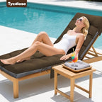 Outdoor Lounge Chair Cushion, Waterproof Replacement Chaise Lounge Cushions for Outdoor Furniture Thickened 71 x 22 x 4.7 Inches Non-Slip Patio Pool Lounge Chair Cushions with Ties (Brown) - Image 3