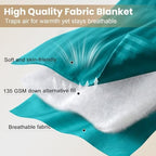 downluxe Down Alternative Blanket for Bed, Satin Trim, Queen, Teal - Image 4