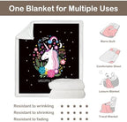 Sleepwish Unicorn Blanket Unicorn Throw Blankets for Girls Cute Unicorn Fleece Blanket for Women Unicorn Flower Fluffy Blanket Black Pink Sherpa Plush Blanket Throw for Kids Childrens Gifts (50"x60") - Image 5