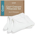 Coop Home Goods Cool+ Crescent Pillowcase King Size 2-Pack, White Cooling Pillowcases for Cool+ Crescent Pillow, Ultra-Soft & Breathable Cooling Pillow Covers with Zipper for Hot Sleepers by CoopSleepGoods