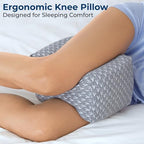 5 STARS UNITED Knee Pillow for Side Sleepers - Hip Pain Relief, Memory Foam Leg Cushion for Side Sleeping - Between Legs Pillow for Sciatica & Lower Back Pain, Gray - Image 2