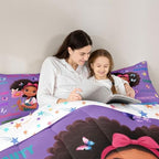 Erosebridal Black Girls Magical Comforter Set Butterflies Inspirational Quotes King Bedding Set African American Comforter Afro Pretty Girls Duvet Insert for Nursery Kids Princess Cute Room Decor - Image 6