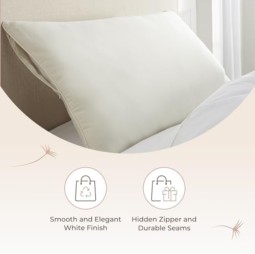 Organic Cotton Pillow Protector - 100% Waterproof Pillow Protector Queen Size GOTS & Fairtrade Certified - 140GSM Hypoallergenic Machine Washable Breathable Cover with Edge Piping - 2 Pack (Queen) - Image 5