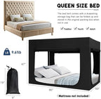 Quinnsus Bed Tent Bed Canopy Queen Size Tents for Adult and Kids - Portable Sleeping Bed Tents 80% Blackout with 4 Doors Breathable Private Space Tents(Mattress Not Included) - Image 6