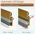 Light Blocking Automatic Drop Down Seal Strip for Door Bottom, Energy Saving Weather Stripping, Hotel, Apartment Door Draft Stopper - Image 3