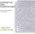 SLEEP ZONE Cooling Queen Mattress Topper for Single Bed, Premium Zoned Quilted Mattress Pad, Fitted Mattress Protector Cover, Machine Wash Durable, Deep Pocket 8-21 inch (Silver Grey, Queen) - Image 7