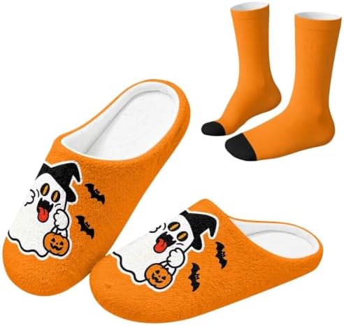 Christmas Slippers for Women Washable House Shoes with Cute Socks by Unknown