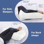 MINUPWELL 6.5" Knee Pillow for Side Sleepers - 100% Shredded Memory Foam Leg Pillow for Side Sleeping - Between Leg & Under Hip Pillow - Relieving Leg, Back, and Knee Pain - Rayon Derived from Bamboo - Image 4