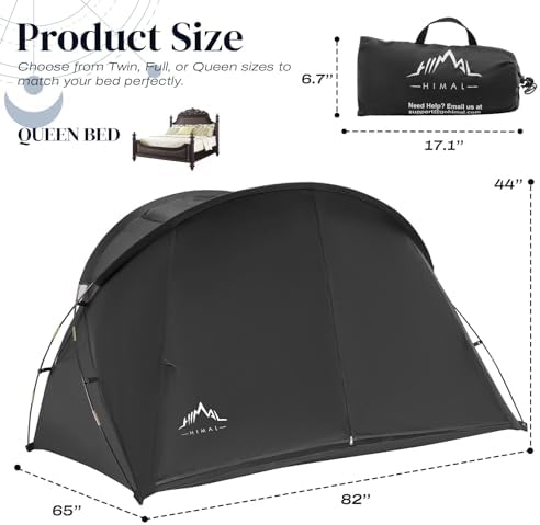 uniHimal Bed Tent Canopy, Queen, Blackout Portable Sleep Tent - Image 2