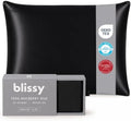 Blissy Silk Pillowcase - 100% Pure Mulberry Silk - 22 Momme 6A High-Grade Fibers - Silk Pillow Cover for Hair & Skin - Regular, Queen & King (Black, King) by Blissy