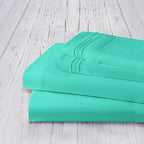 Mocassi King Sheet Set - Luxury Hotel 1800 Premier Bedding Sheets & Pillowcases - Ultra Soft Breathable & Cooling Bed Sheets - Deep Pocket - Wrinkle Resistant - 4 Piece - King, Paradise Teal - Image 4
