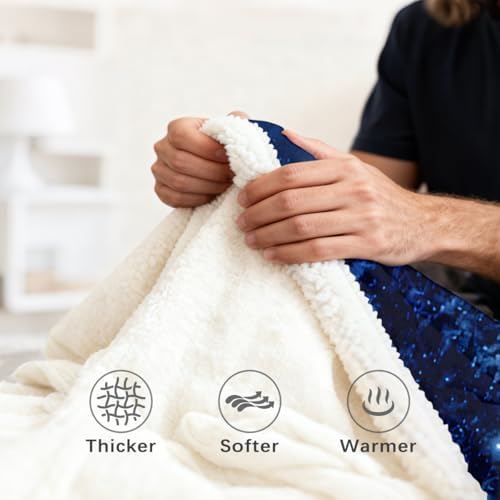 Sleepwish Throw Blanket, Blue Animal Reversible, Twin - Image 6