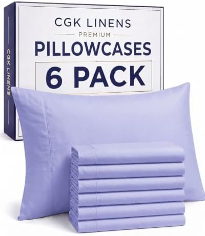 King Standard Pillow Cases - 6 Pack Pillowcase Covers, 20" x 36" - Lavender by CGKUnlimited