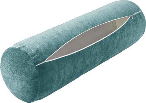 Neck Roll Pillow Case Cover Only - Cervical Pillowcovers with Zipper Cylinder Soft Bolster Pillowcases for Cylindrical Cushion(13,2pcs:100x15cm/39x6) by Unknown